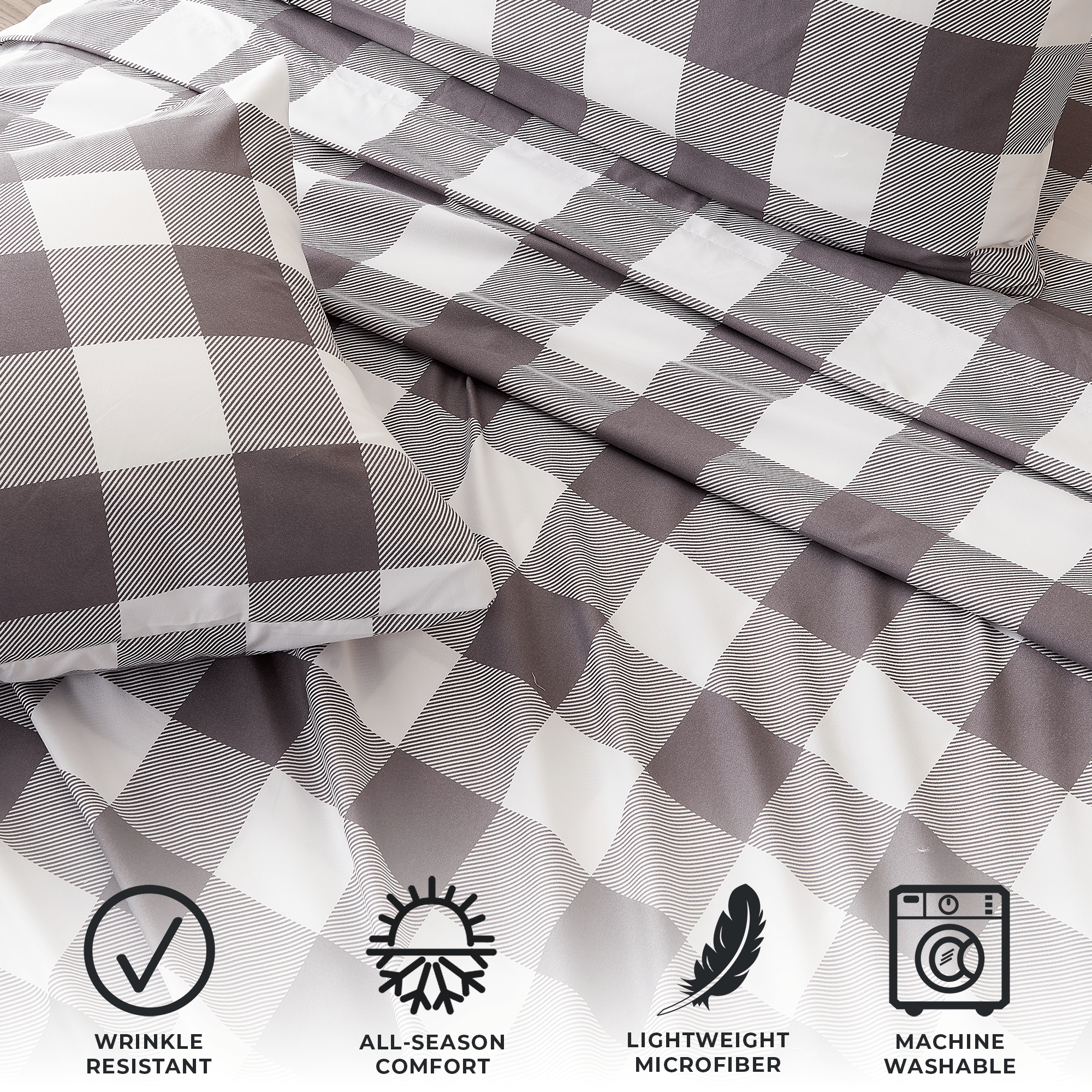 4 Piece Microfiber Sheet Set - Baylor Collection - Rustic Avenue