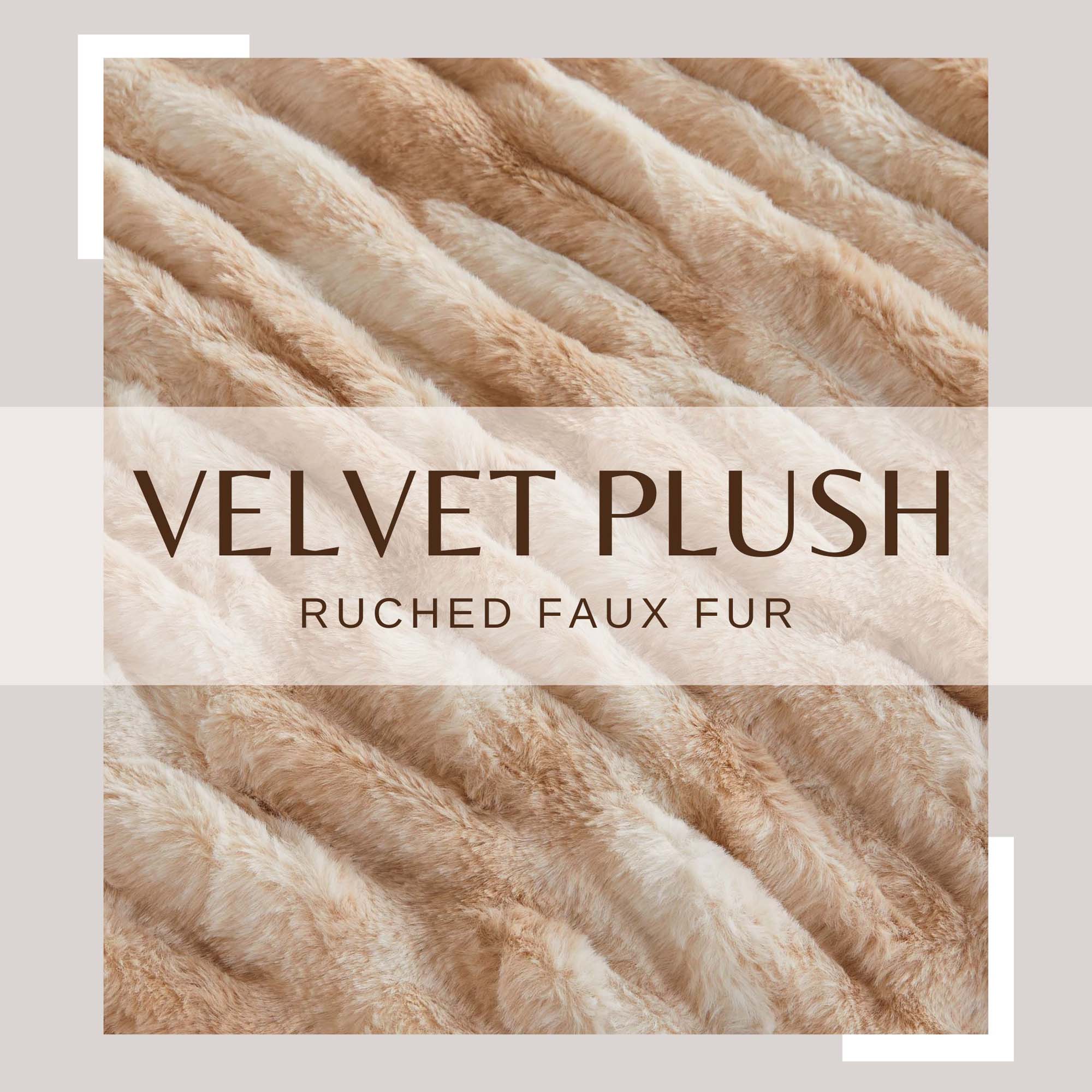 Ruched Faux Fur Throw Blanket - Alondra Collection - Rustic Avenue