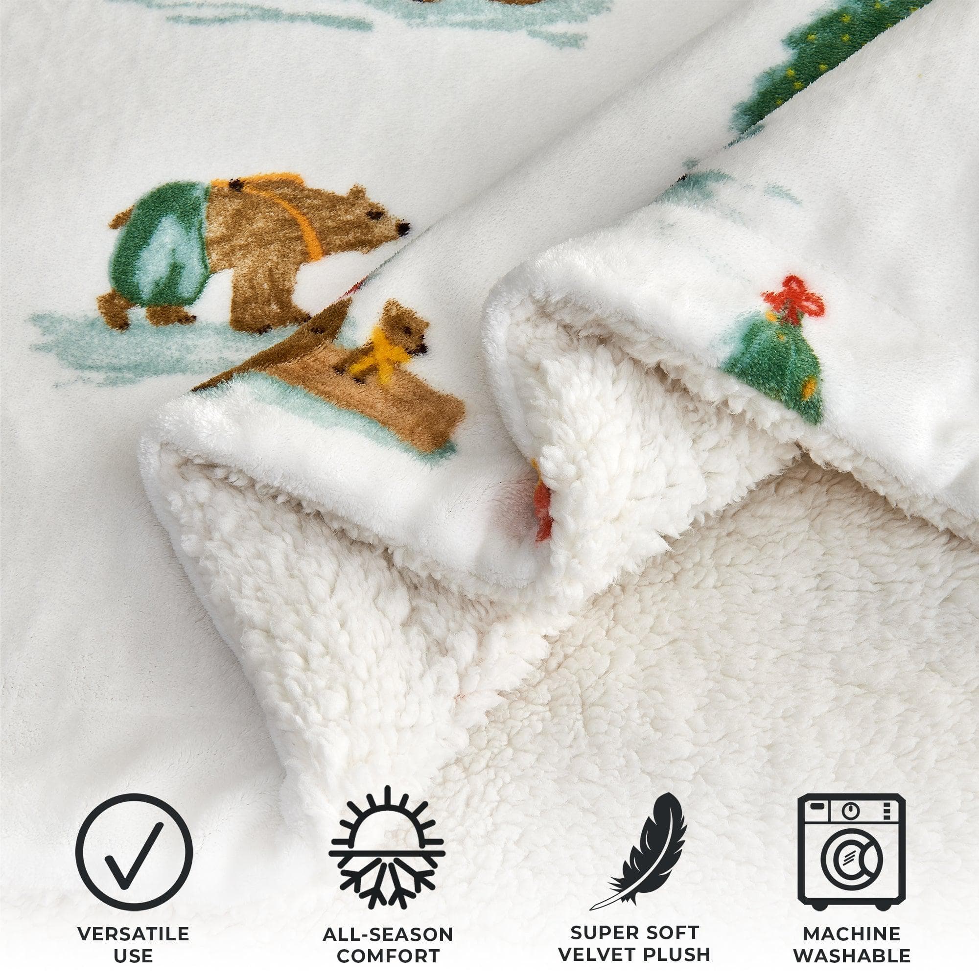Sherpa Throw Blanket - Eve Collection - Rustic Avenue