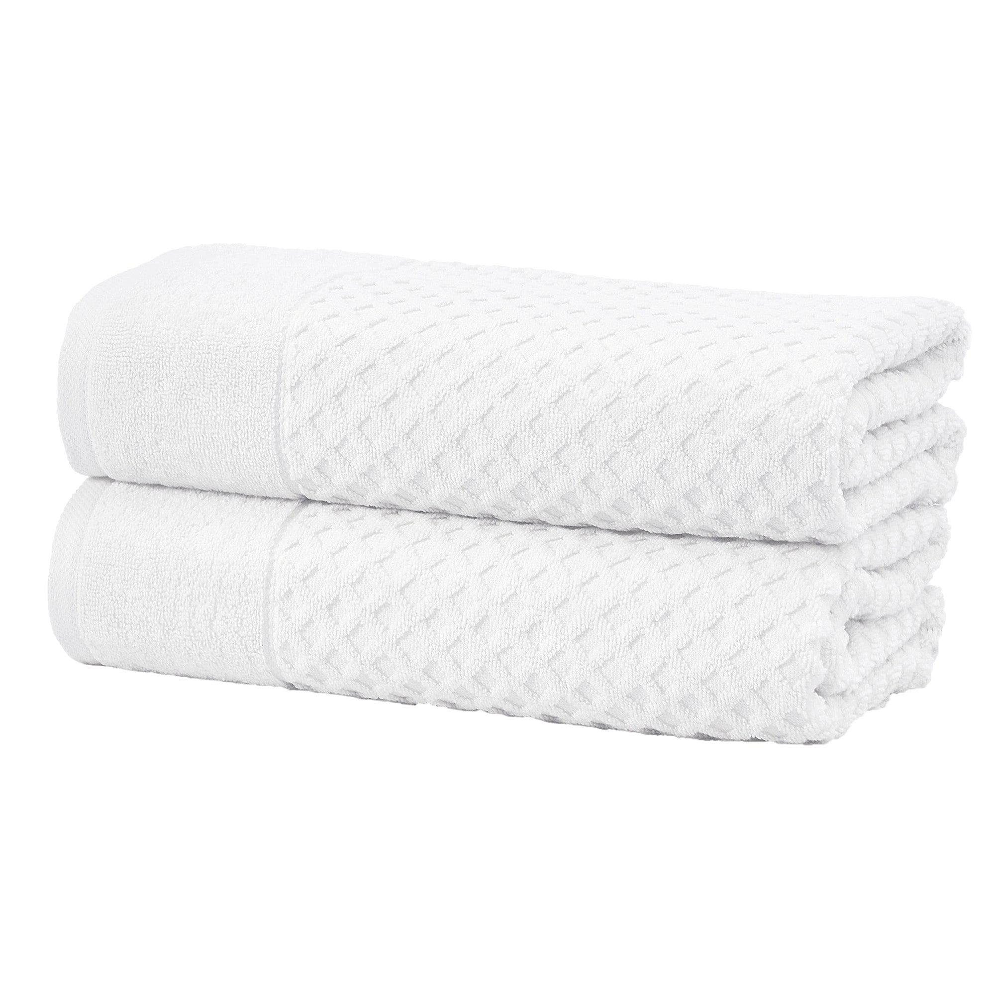 Cotton Diamond Waffle Weave Bath Towel Set - Grayson Collection - Rustic Avenue