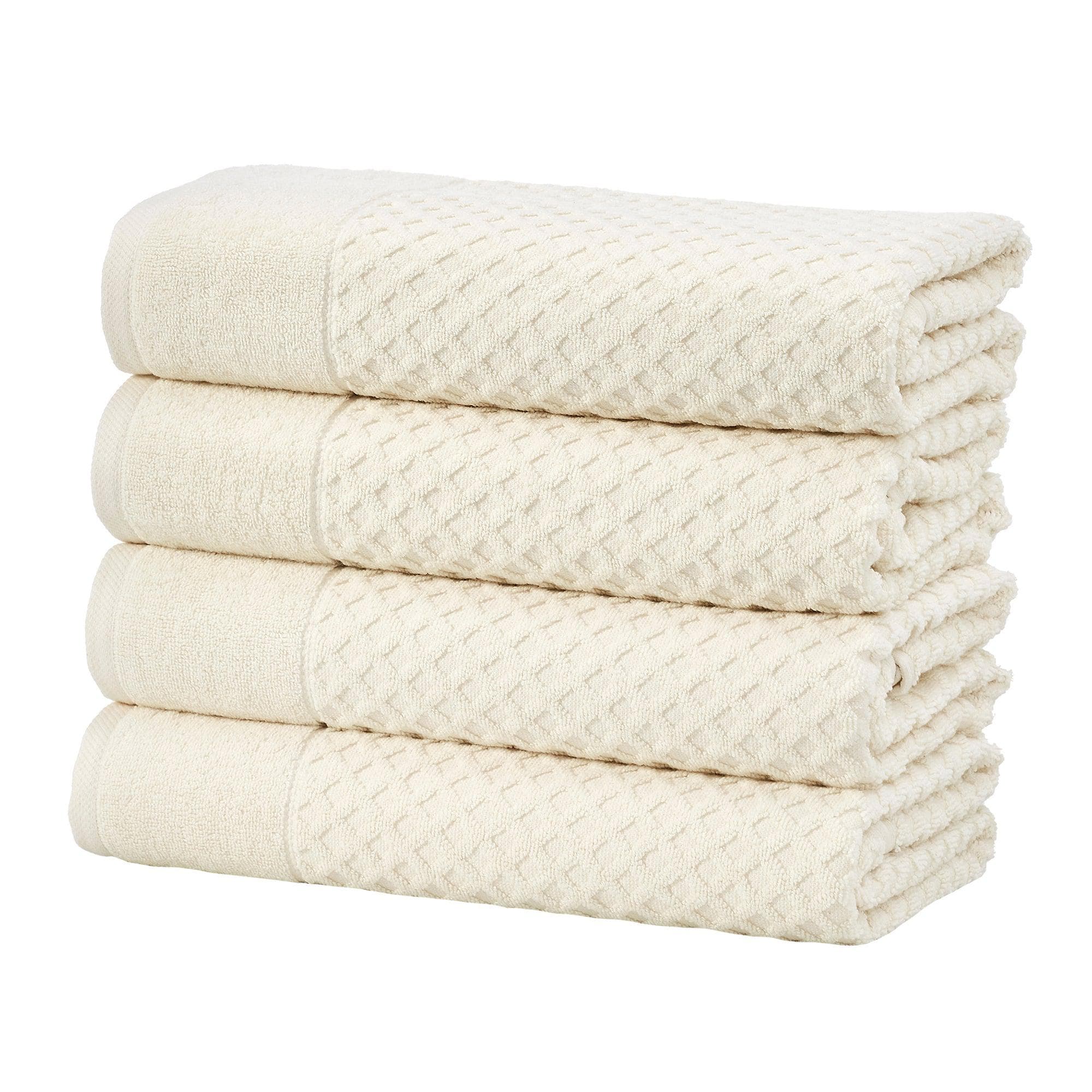 Cotton Diamond Waffle Weave Bath Towel Set - Grayson Collection - Rustic Avenue