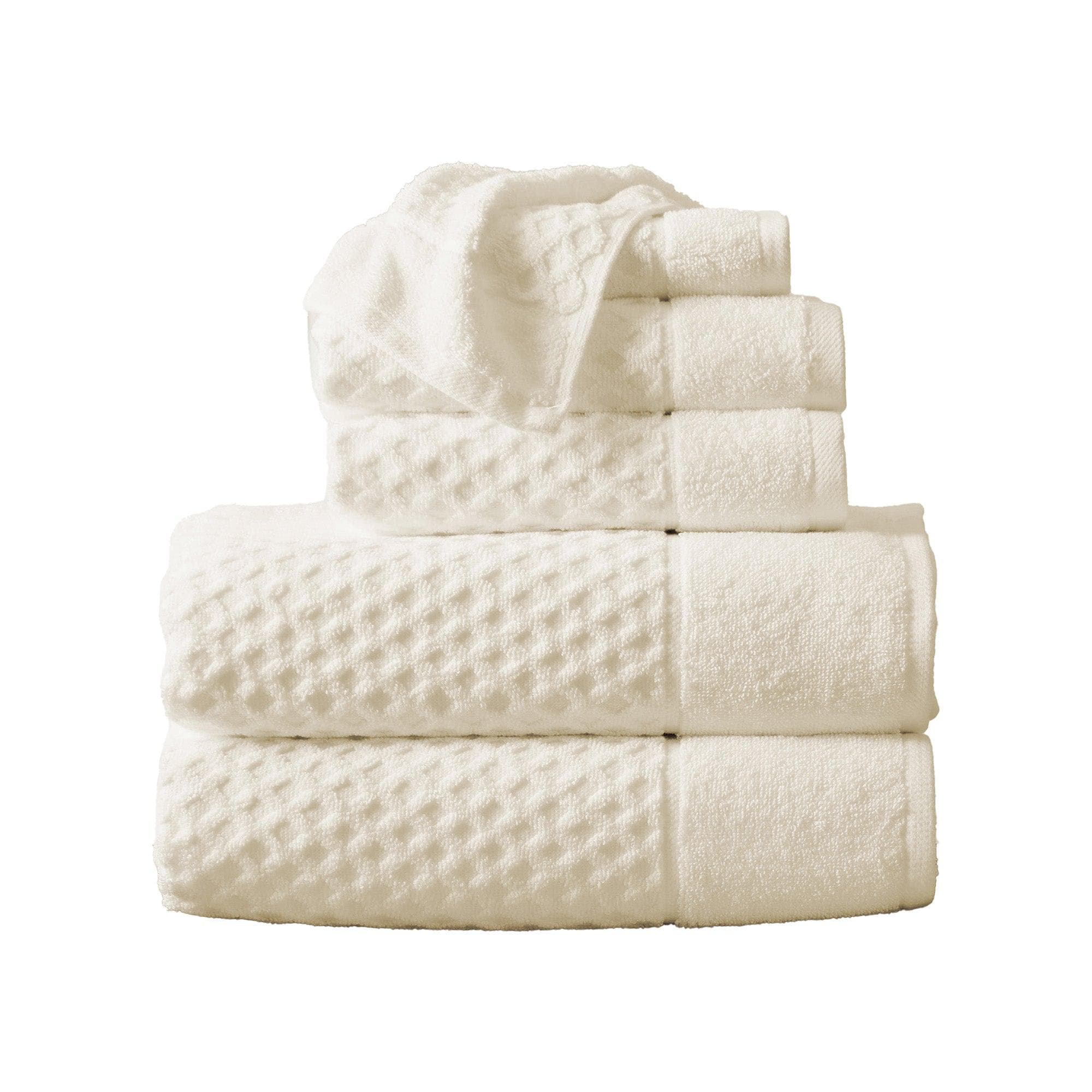 Cotton Diamond Waffle Weave Bath Towel Set - Grayson Collection - Rustic Avenue