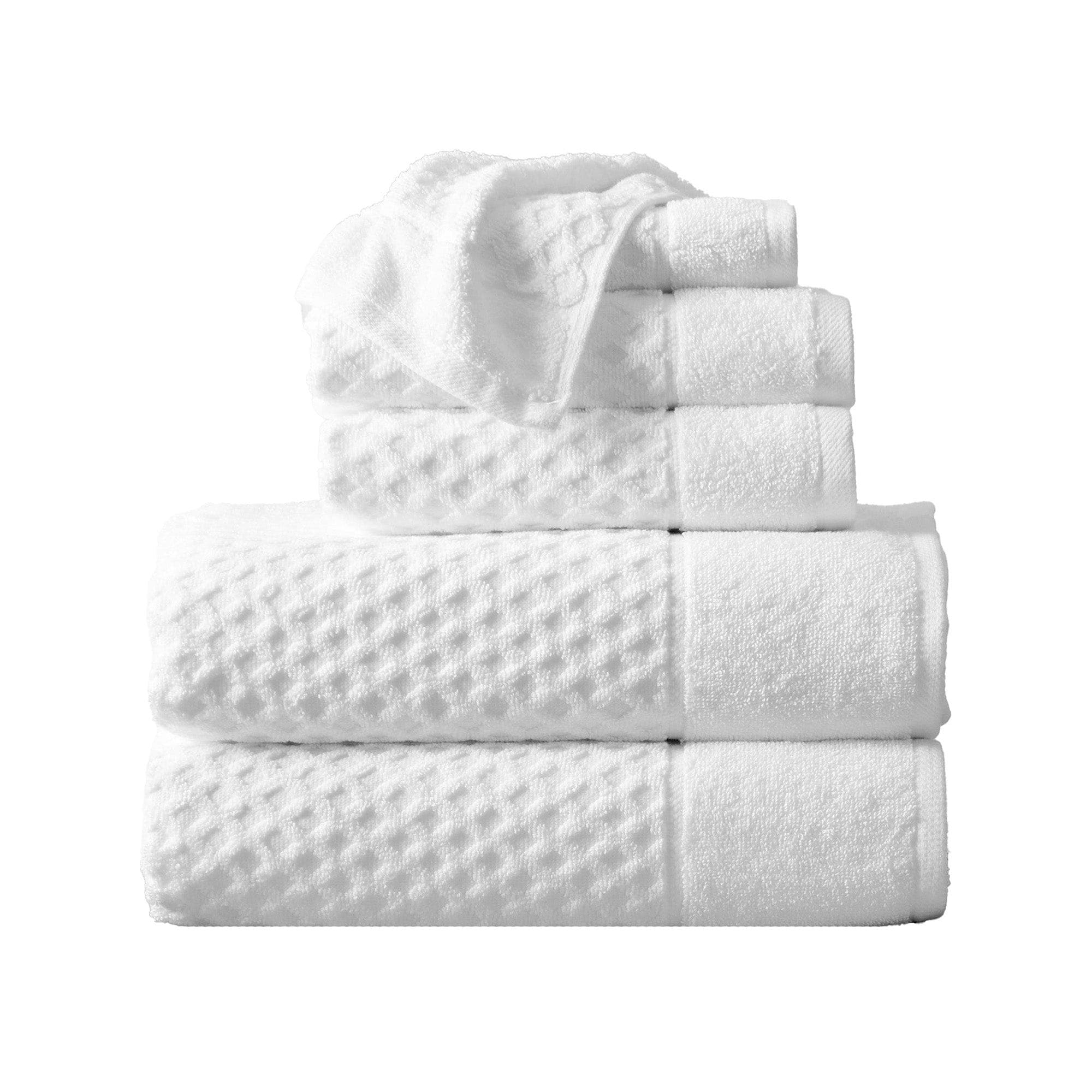 Cotton Diamond Waffle Weave Bath Towel Set - Grayson Collection - Rustic Avenue