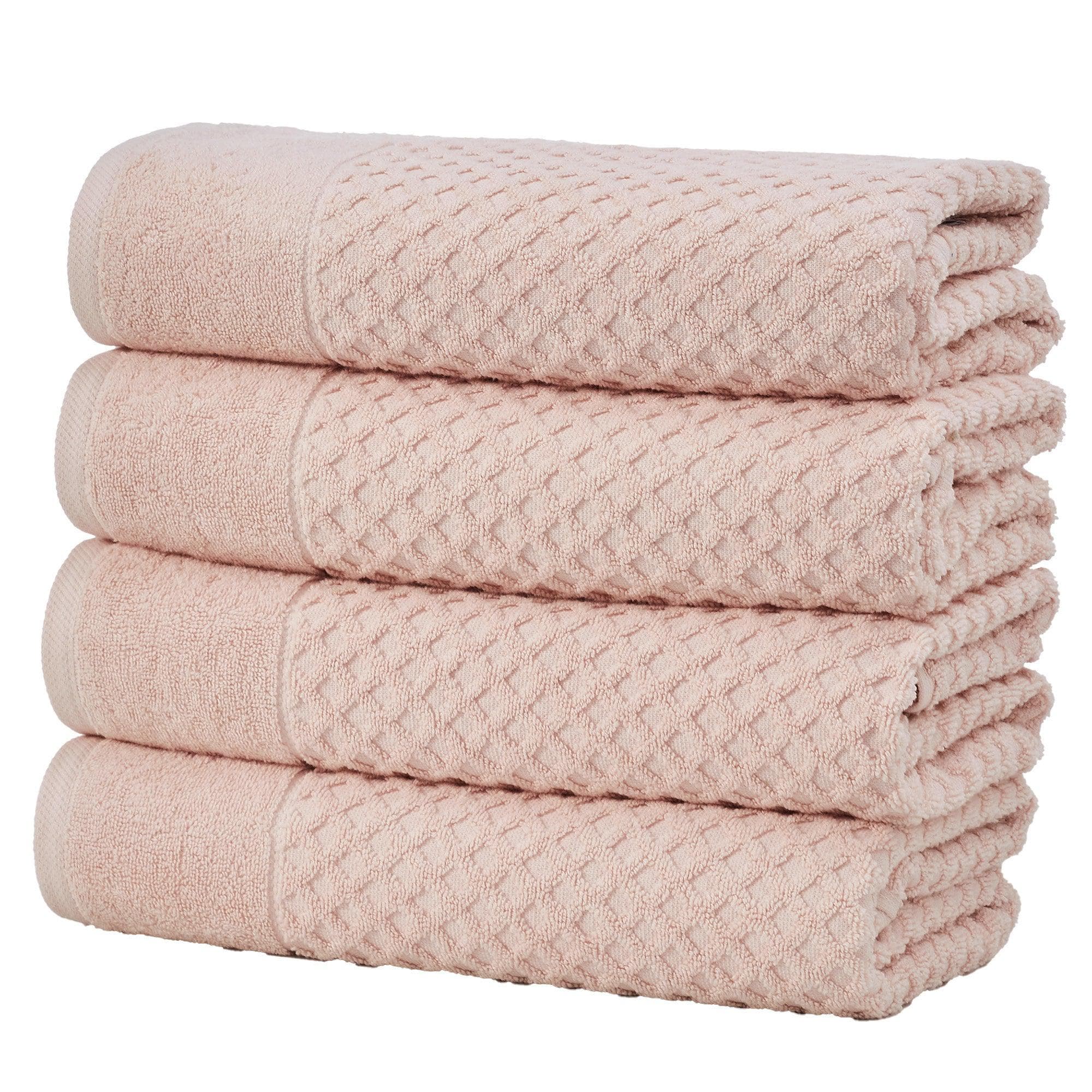 Cotton Diamond Waffle Weave Bath Towel Set - Grayson Collection - Rustic Avenue