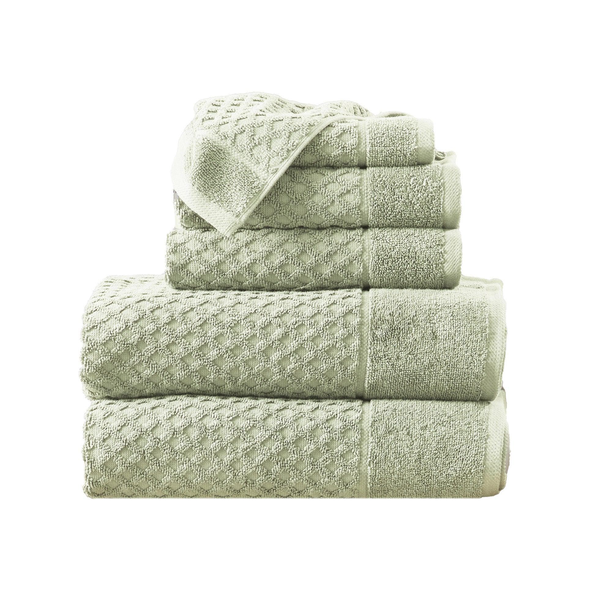 Cotton Diamond Waffle Weave Bath Towel Set - Grayson Collection - Rustic Avenue