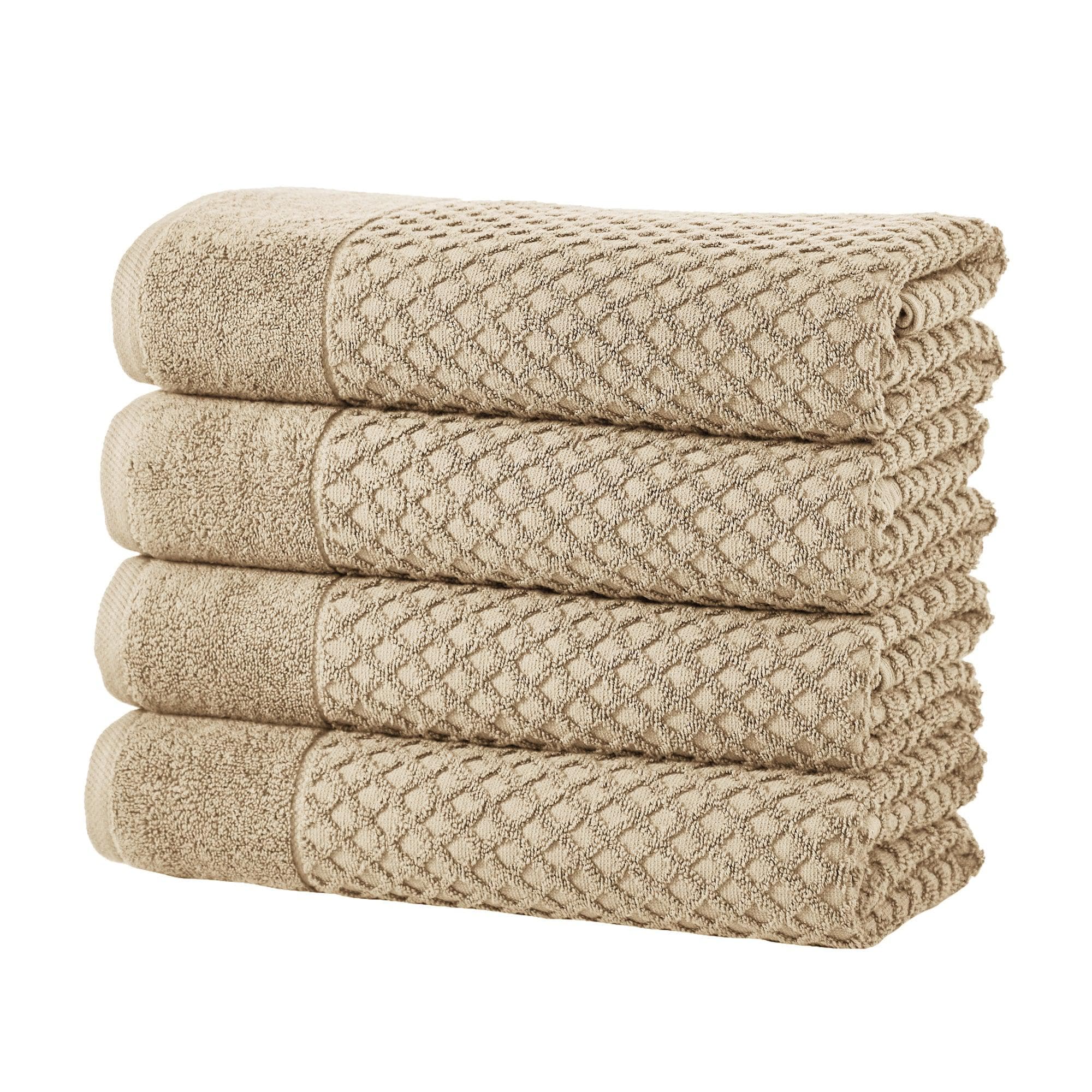 Cotton Diamond Waffle Weave Bath Towel Set - Grayson Collection - Rustic Avenue