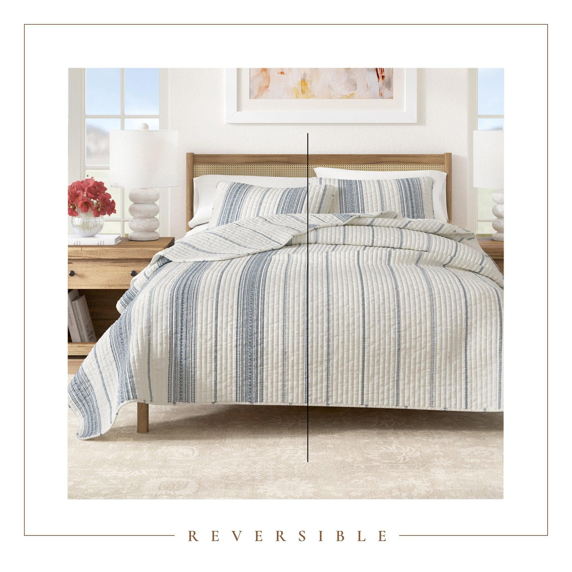 3 - Piece Stripe Quilt - Wesley Collection - Rustic Avenue