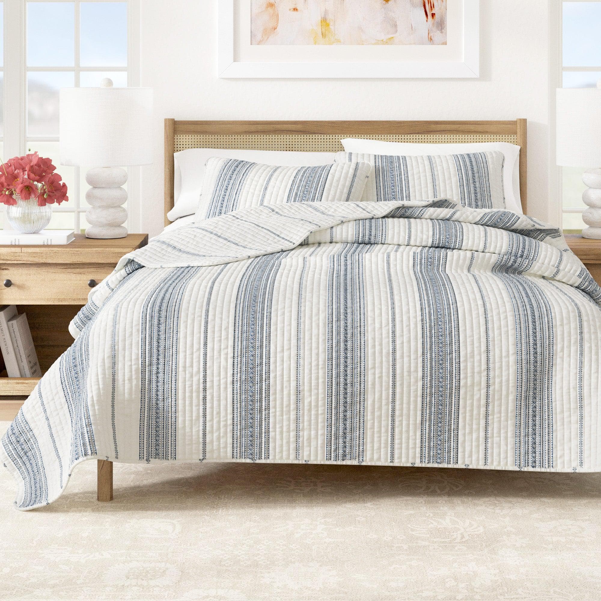 3 - Piece Stripe Quilt - Wesley Collection - Rustic Avenue