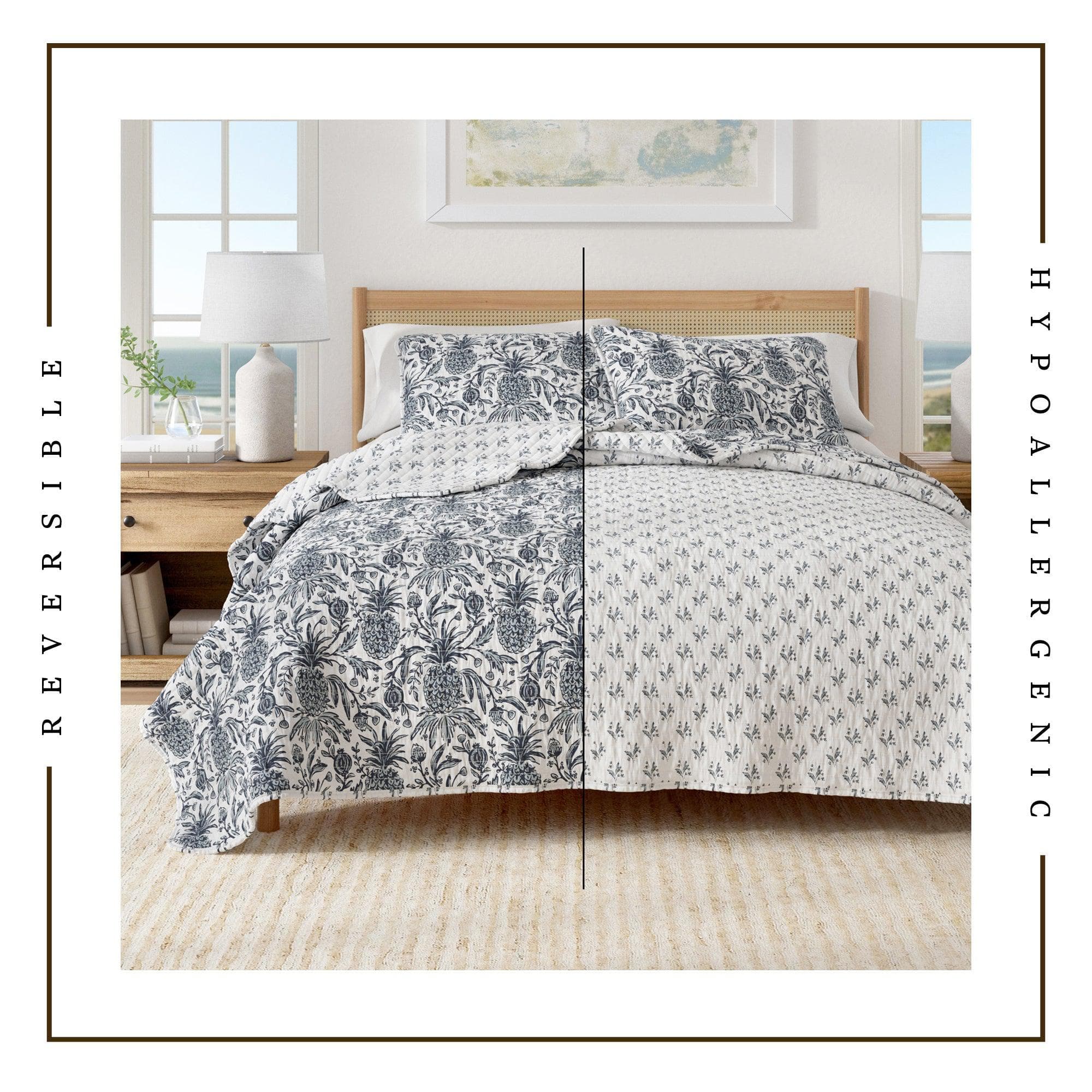 Coastal Printed Cotton Quilt Set - Bernice Collection - Rustic Avenue