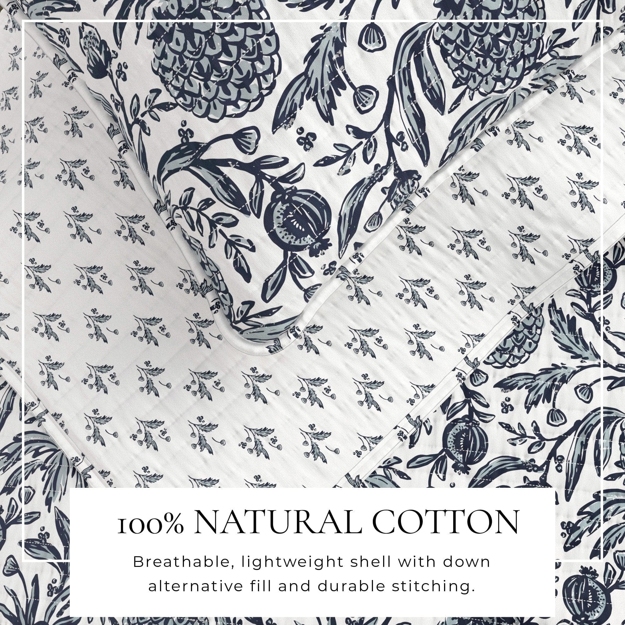 Coastal Printed Cotton Quilt Set - Bernice Collection - Rustic Avenue