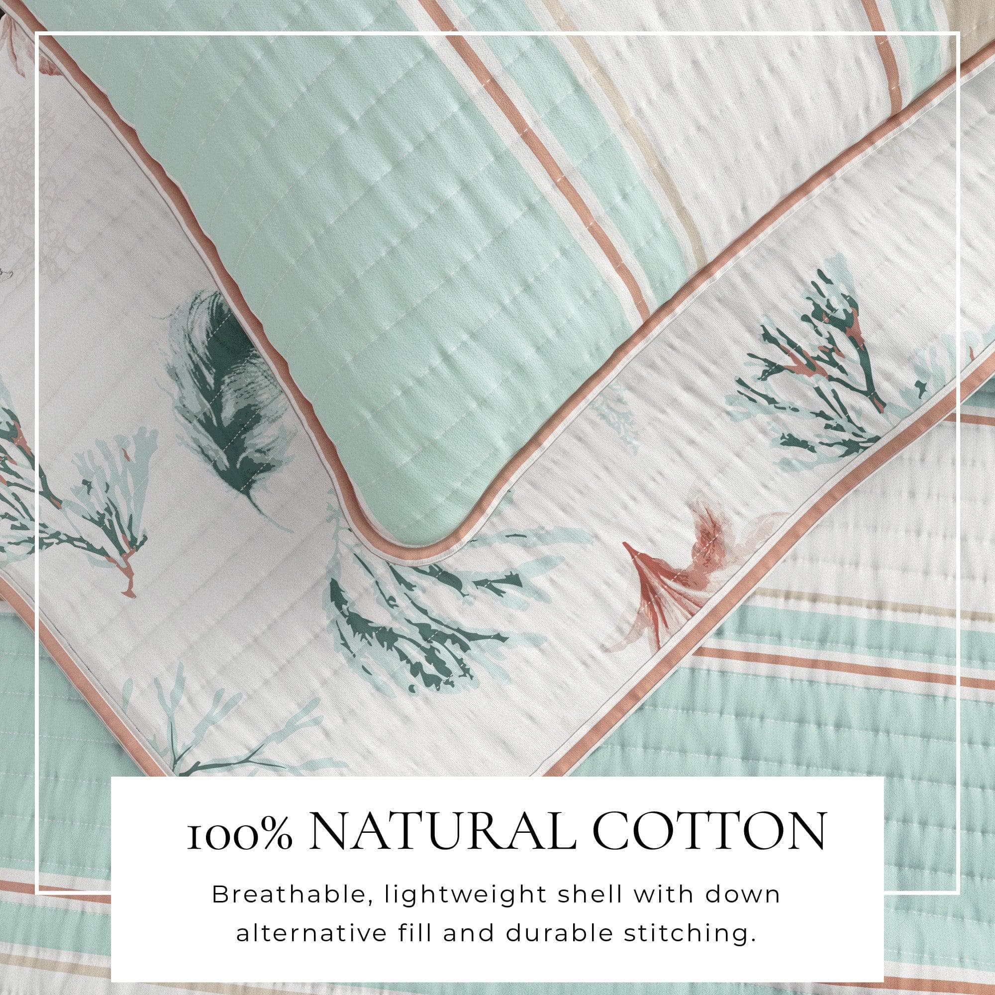 Coastal Printed Cotton Quilt Set - St. Augustine Collection - Rustic Avenue