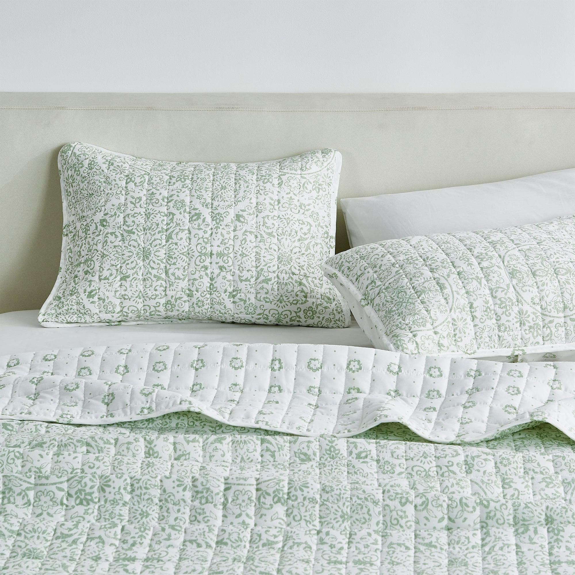 Floral Medallion Printed Microfiber Quilt Set - Kaleigh Collection - Rustic Avenue