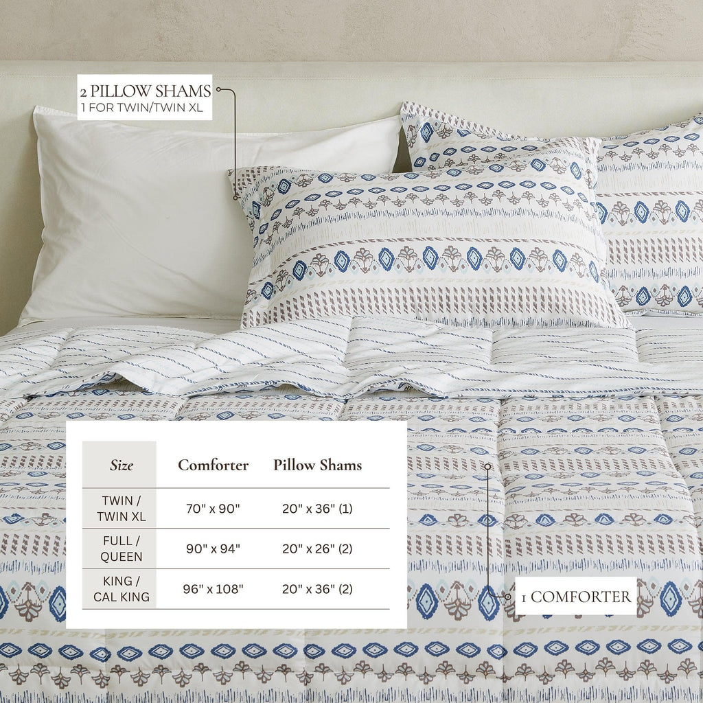Reversible Comforter Set - Odette Collection - Rustic Avenue