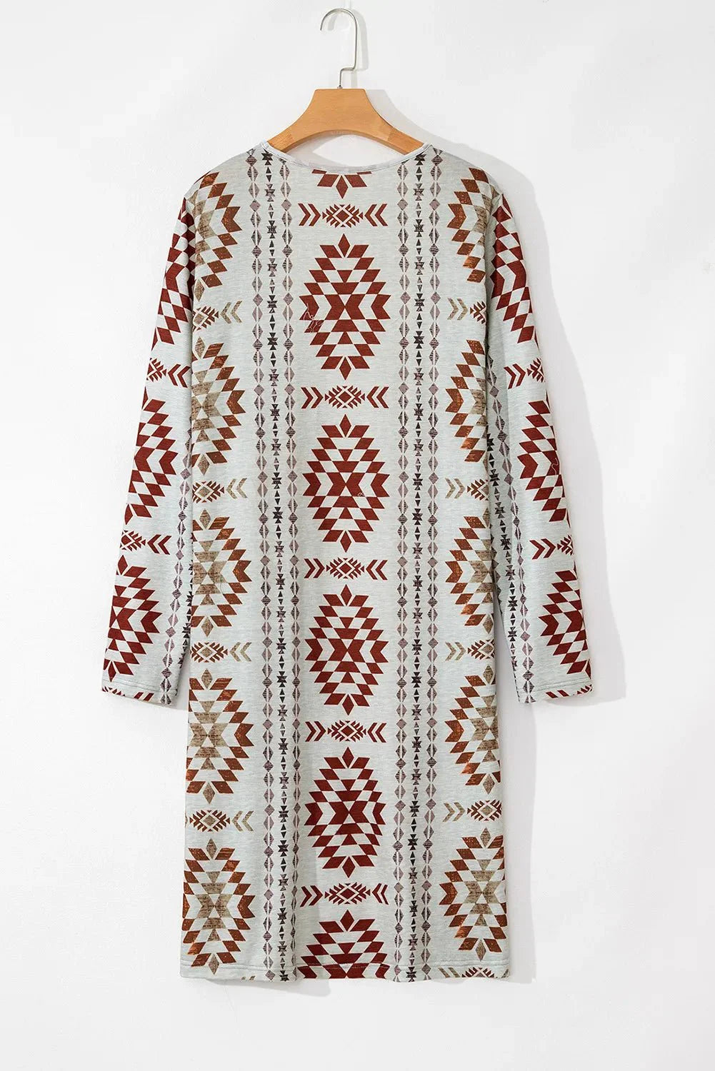 Haley Tribal Print Long Sleeve Duster