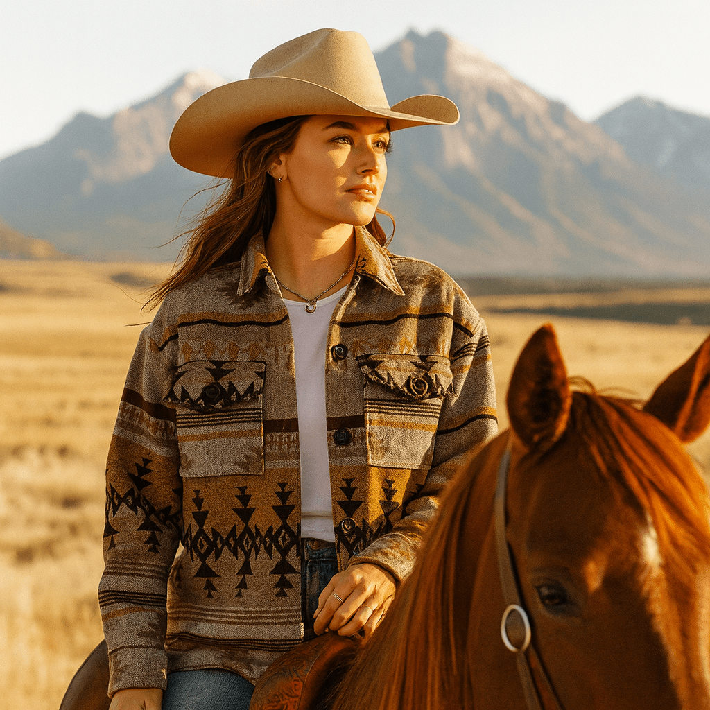 Heather Southwestern Print Light Jacket