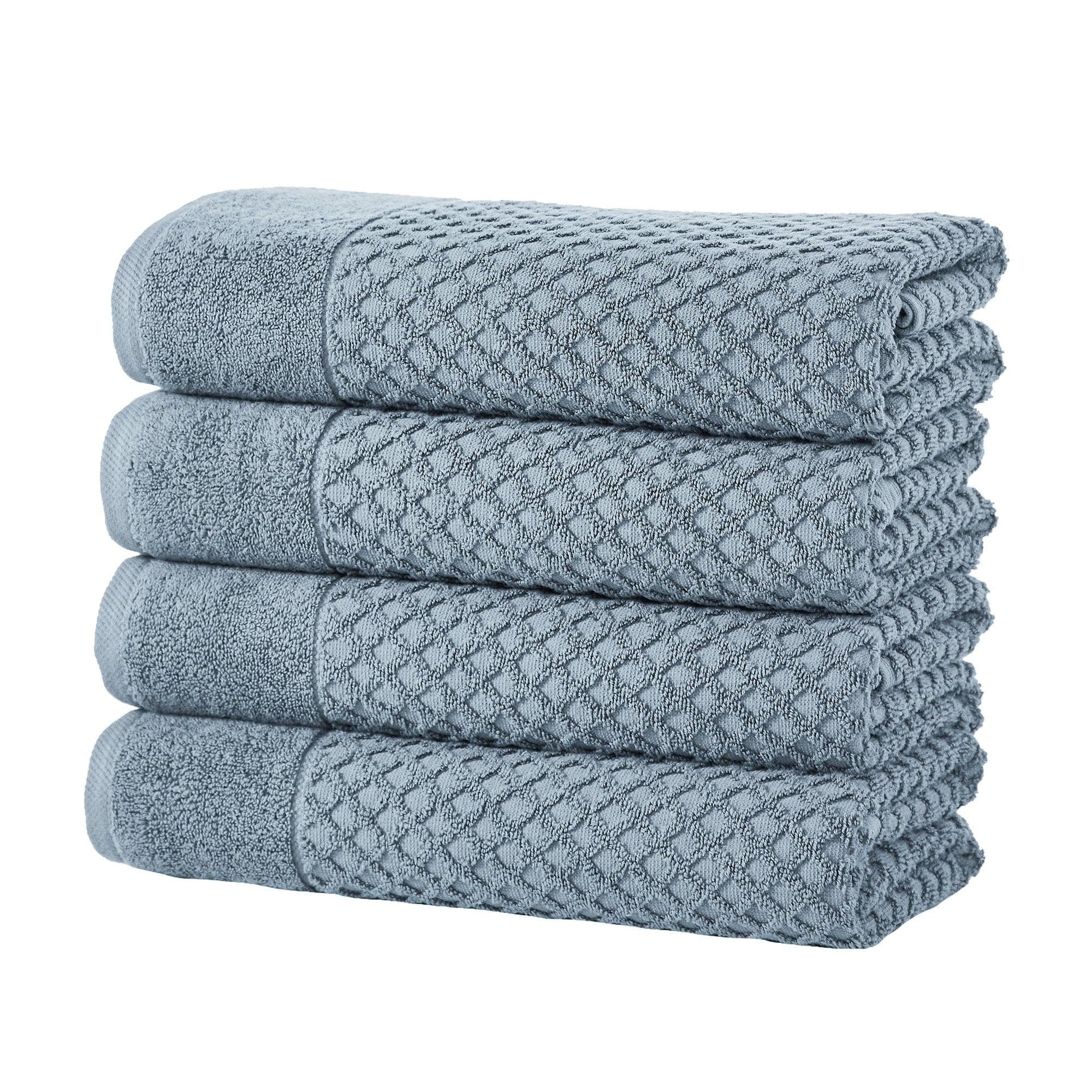 Cotton Diamond Waffle Weave Bath Towel Set - Grayson Collection - Rustic Avenue