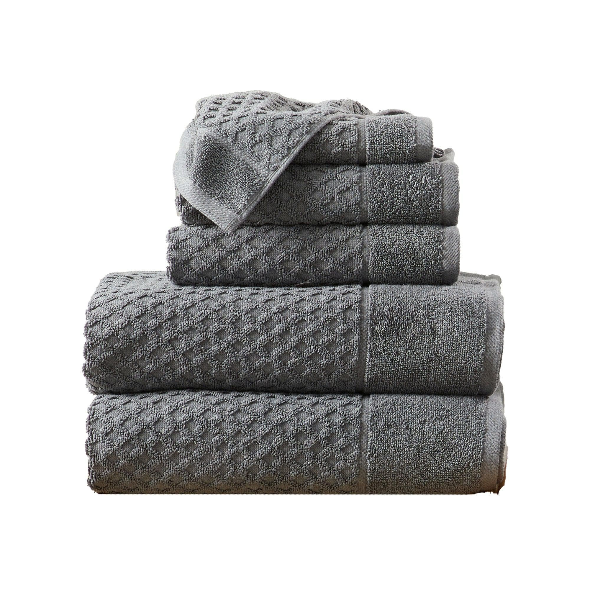 Cotton Diamond Waffle Weave Bath Towel Set - Grayson Collection - Rustic Avenue