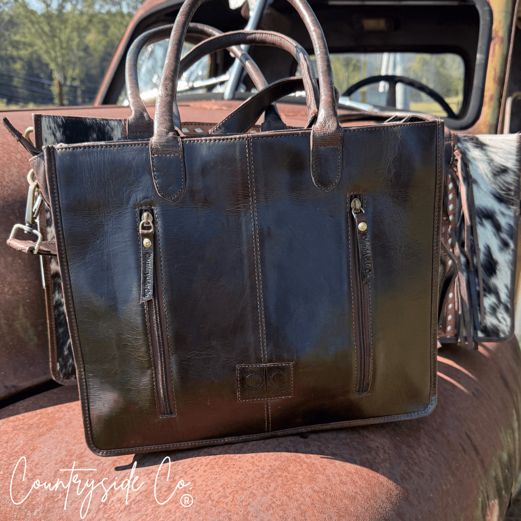 Jesse Conceal Carry Cowhide and Tooled Leather Handbag - Rustic Avenue