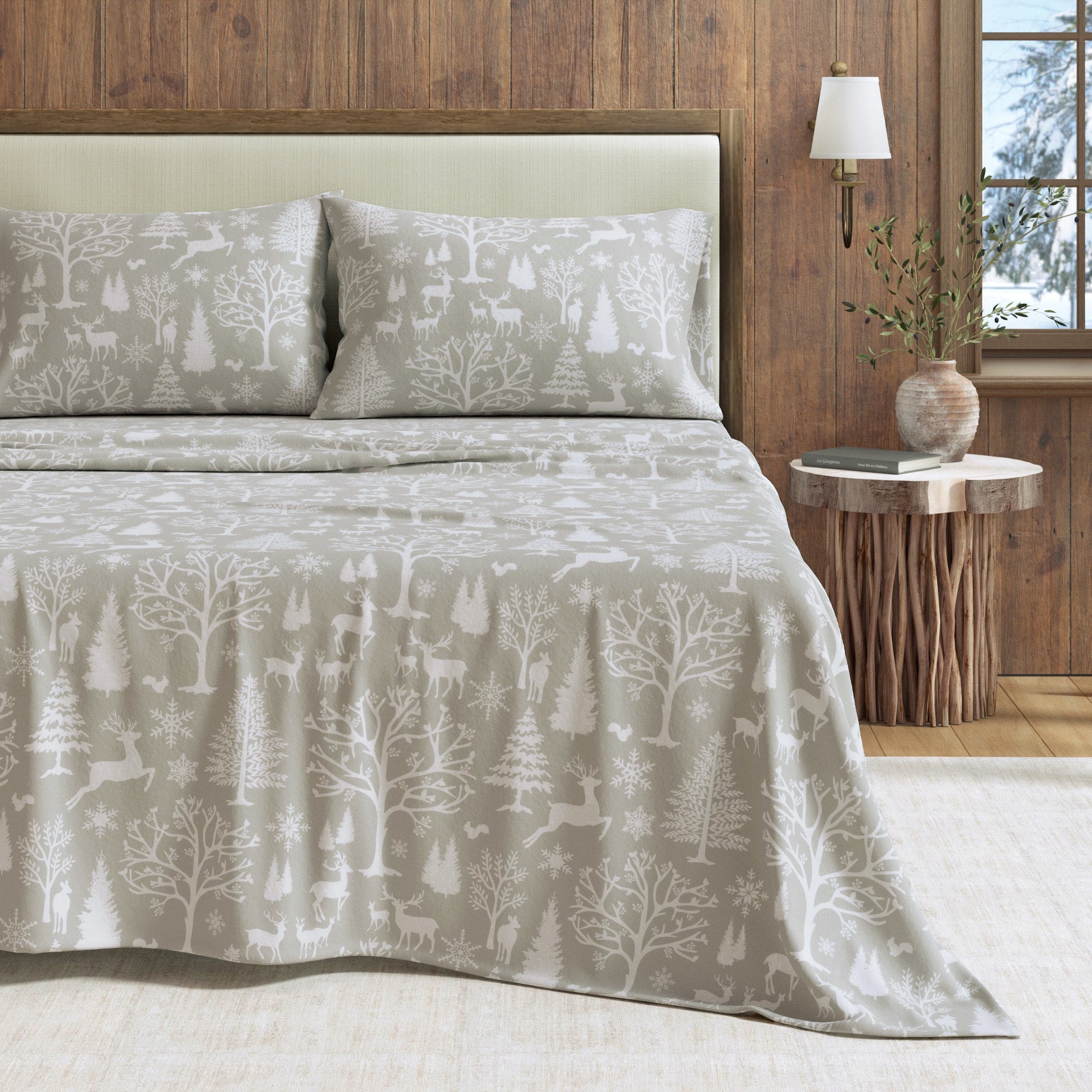 4 - Piece Turkish Cotton Flannel Sheet - Lakeview Collection - Rustic Avenue