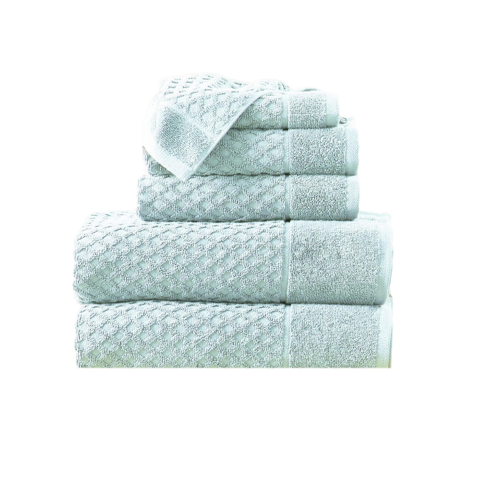 Cotton Diamond Waffle Weave Bath Towel Set - Grayson Collection - Rustic Avenue