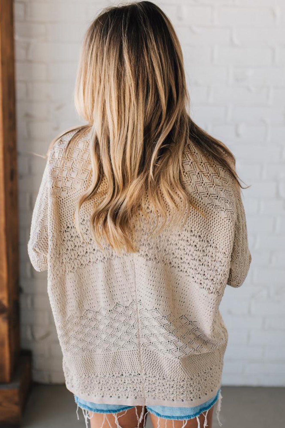 Khaki Knit Open Front Cardigan