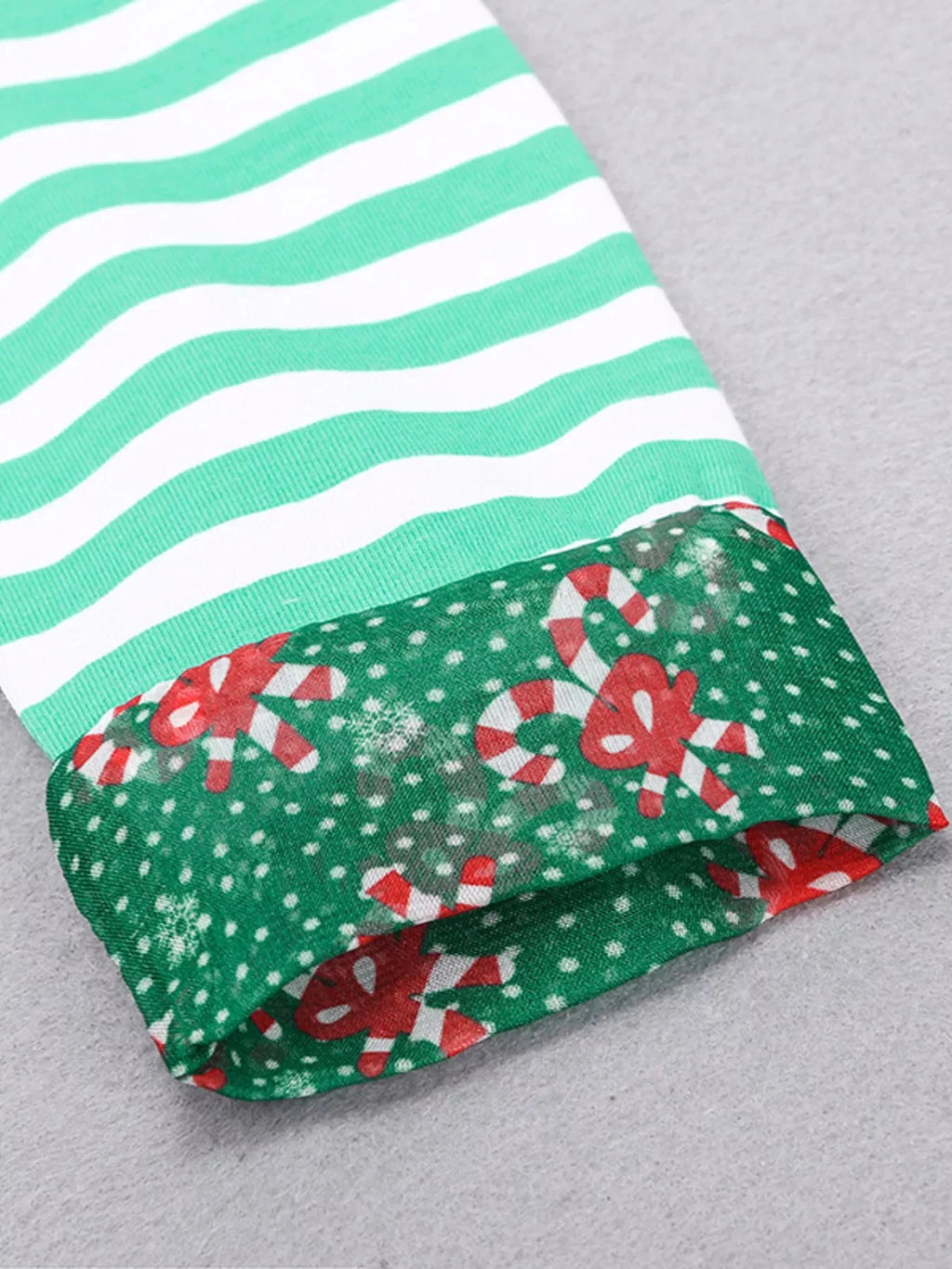 Kid's Christmas Reindeer Applique Striped Long Sleeve Dress