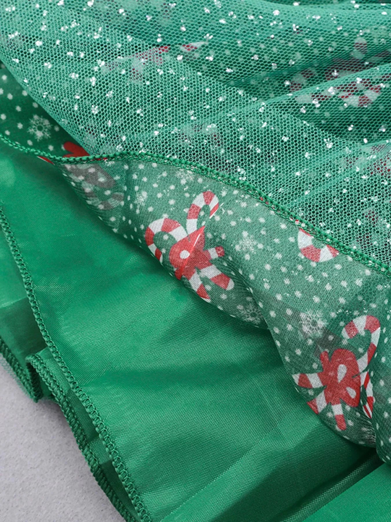 Kid's Christmas Reindeer Applique Striped Long Sleeve Dress