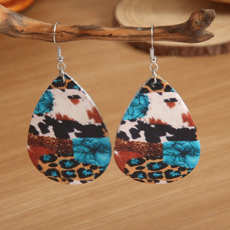 Metal Teardrop Western Earrings