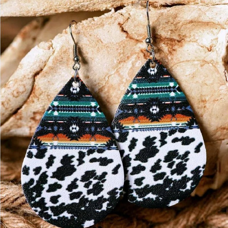 Metal Teardrop Western Earrings