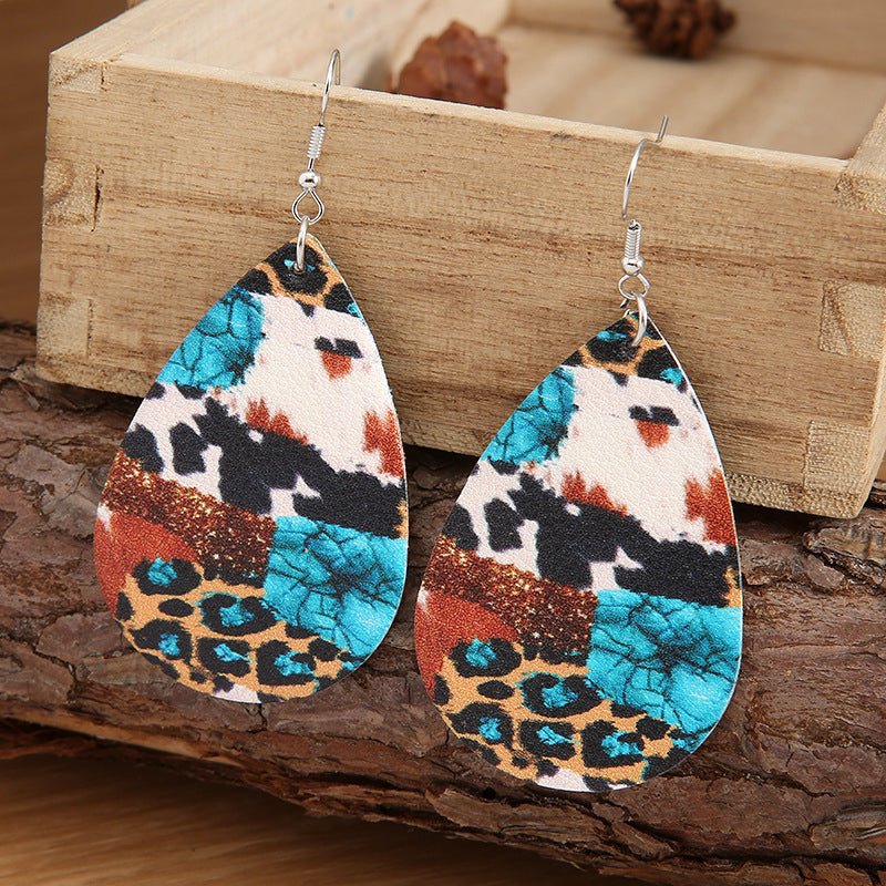 Metal Teardrop Western Earrings