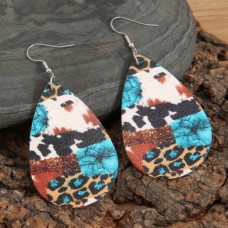 Metal Teardrop Western Earrings