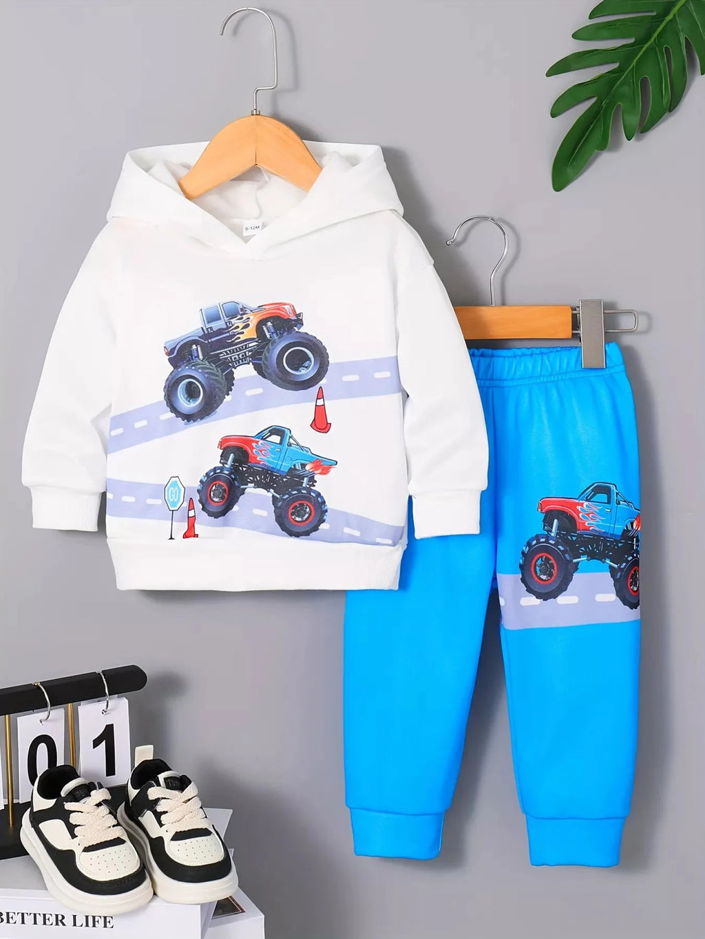 Monster Truck Graphic Hoodie & Pants Set - 6M - 3Y