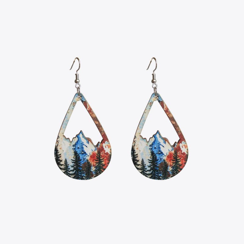 Mountain Teardrop Shape Dangle Earrings
