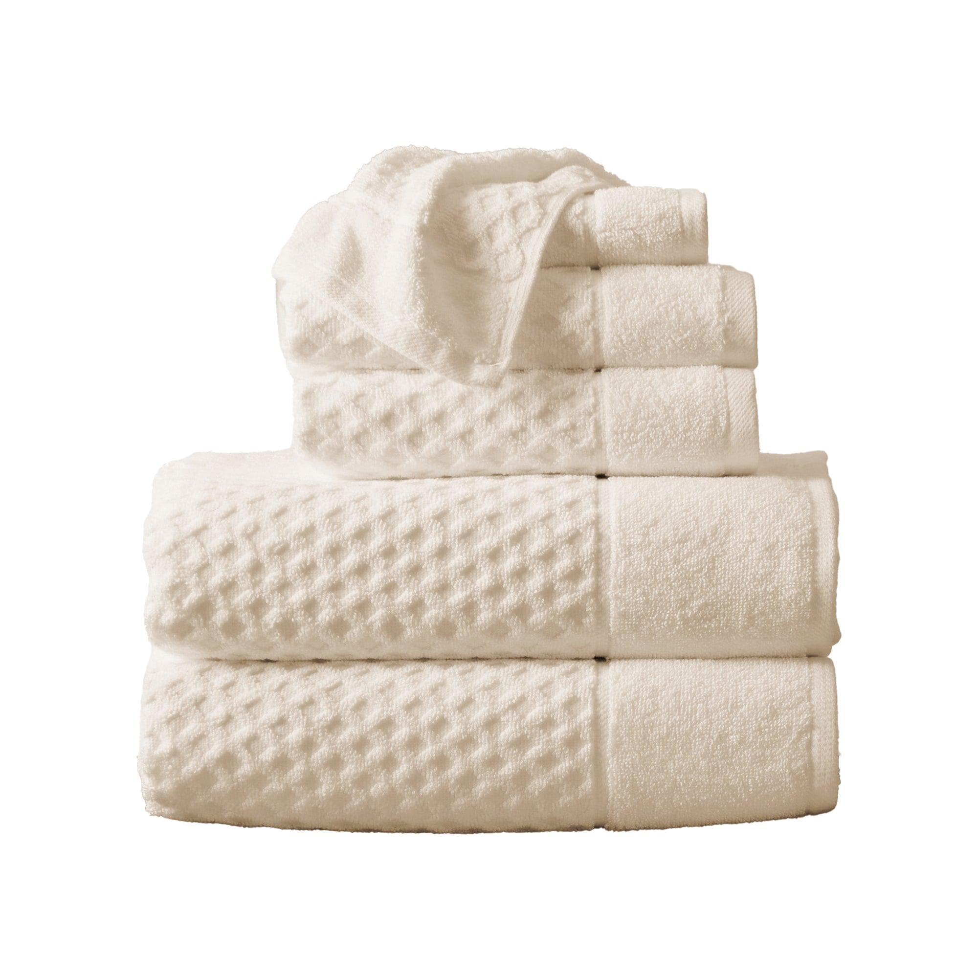 Cotton Diamond Waffle Weave Bath Towel Set - Grayson Collection - Rustic Avenue