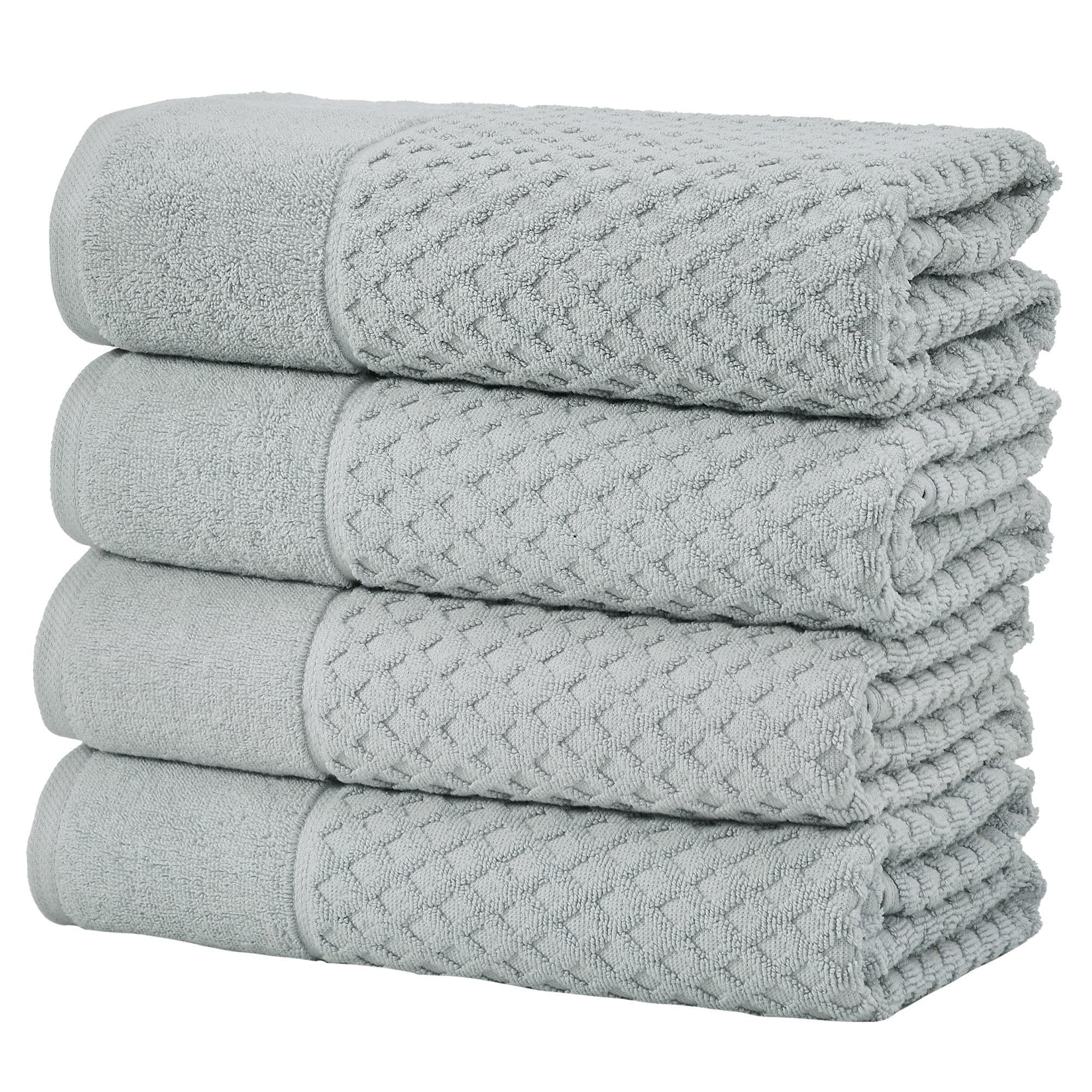 Cotton Diamond Waffle Weave Bath Towel Set - Grayson Collection - Rustic Avenue