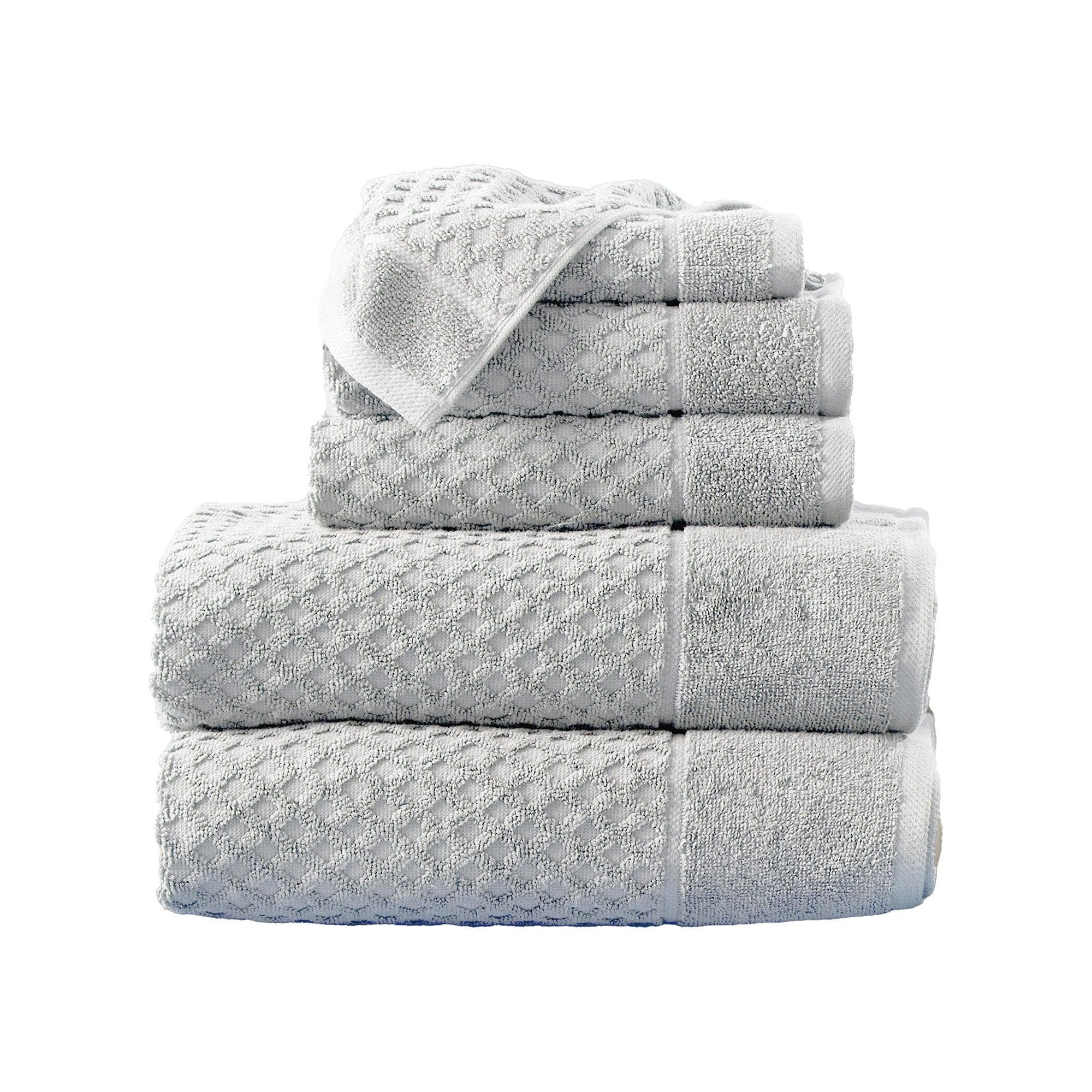 Cotton Diamond Waffle Weave Bath Towel Set - Grayson Collection - Rustic Avenue