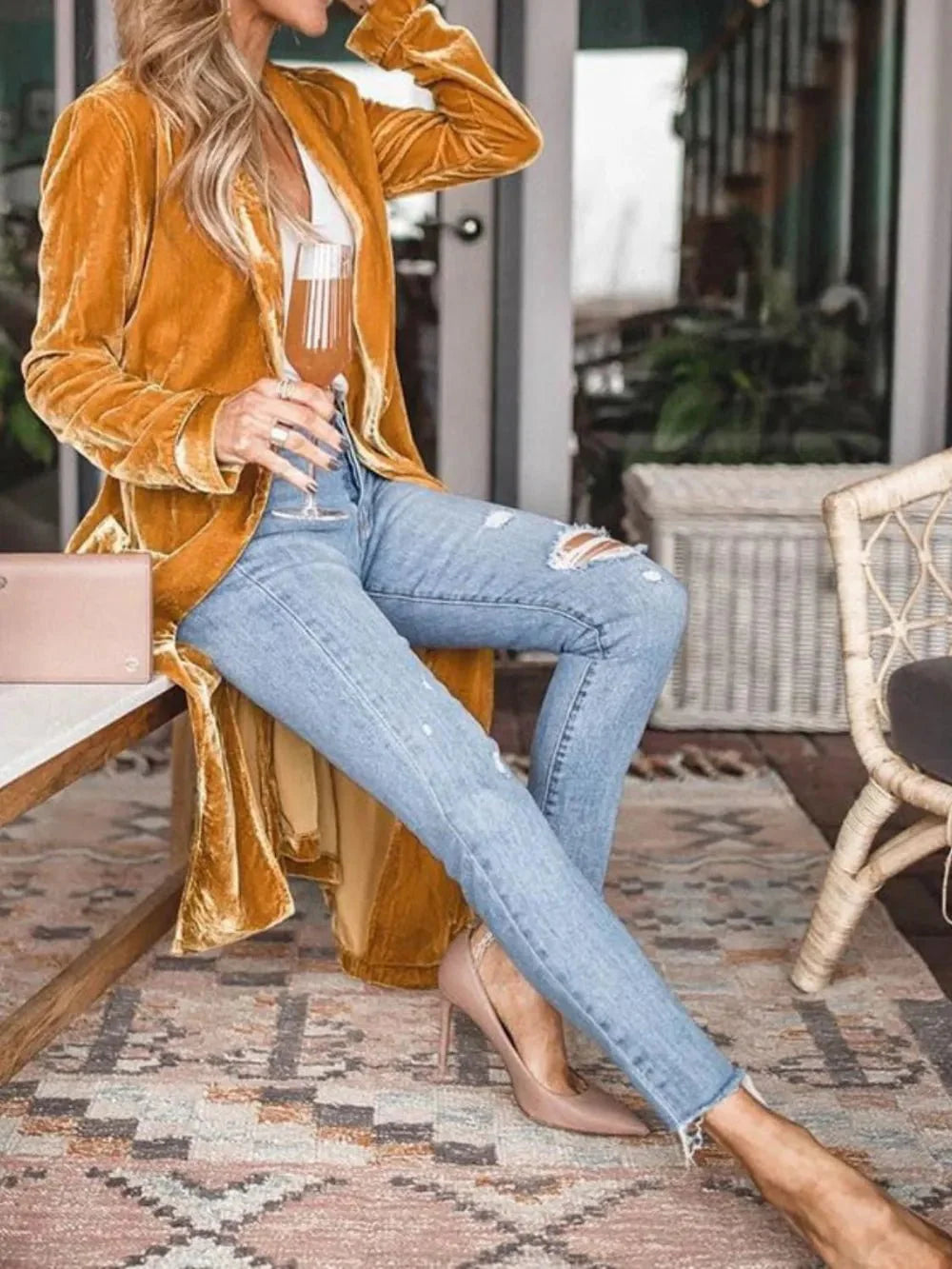 Plush Velvet Western Duster