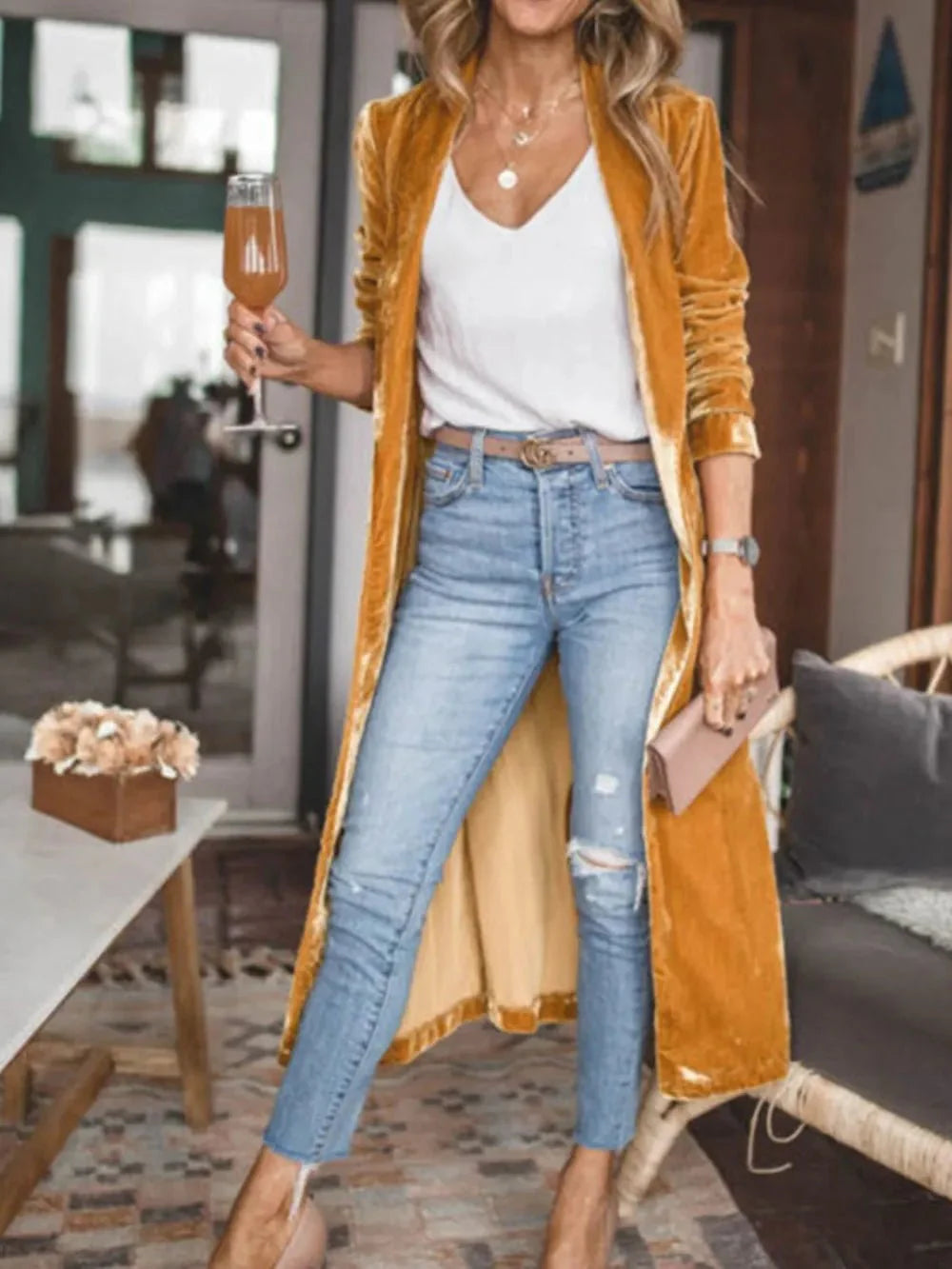 Plush Velvet Western Duster