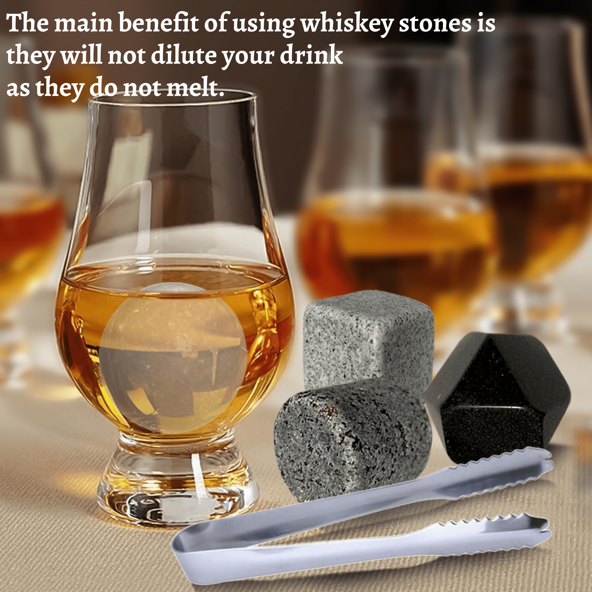 Premium Whiskey Stones Set Of 4 Geometrical shapes - Rustic Avenue