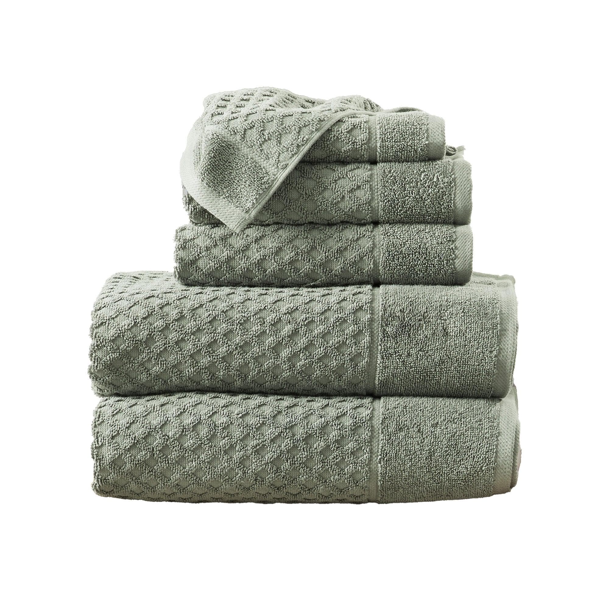 Cotton Diamond Waffle Weave Bath Towel Set - Grayson Collection - Rustic Avenue