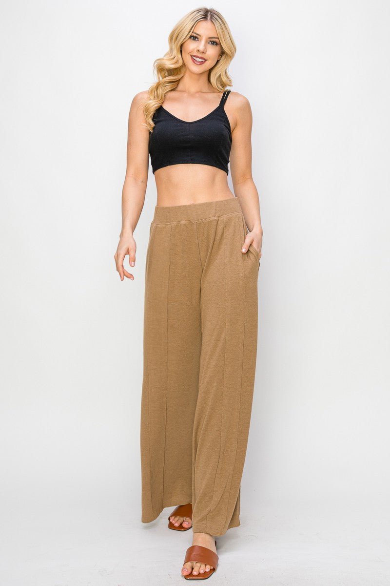 Risen Wide Leg Jersey Pants