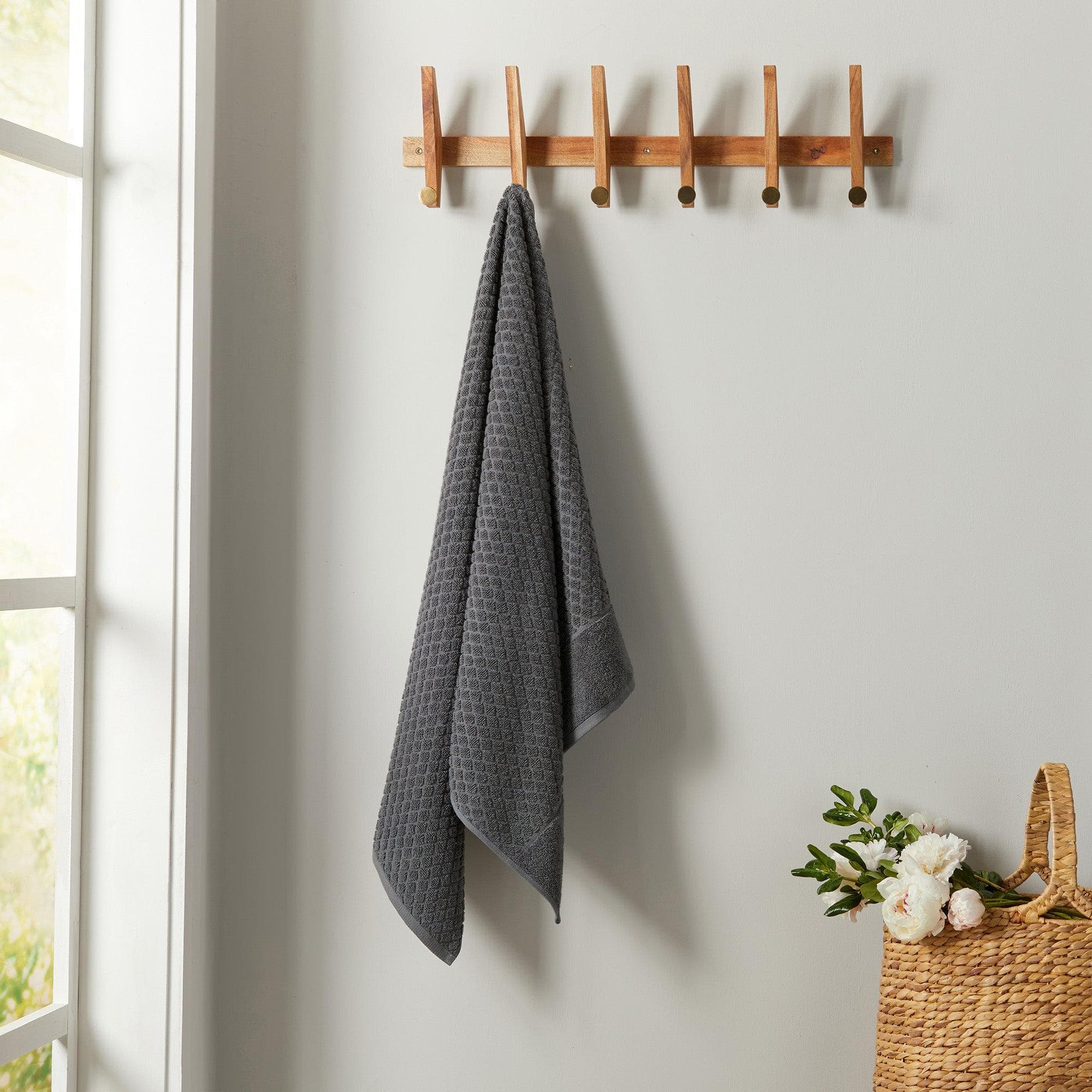 Cotton Diamond Waffle Weave Bath Towel Set - Grayson Collection - Rustic Avenue