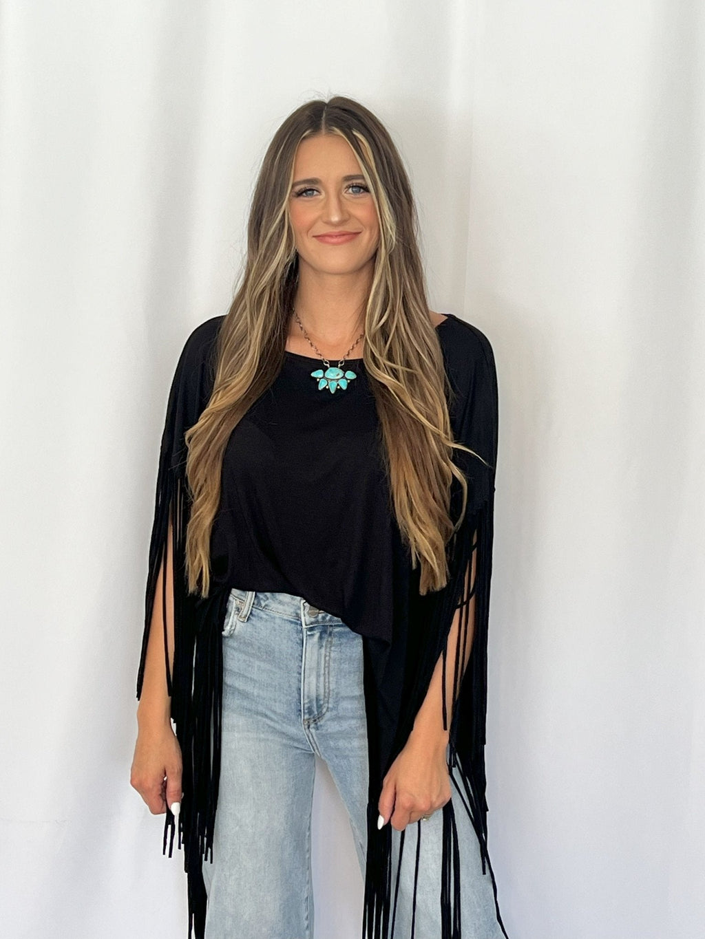 Showstopper Fringe Top - Black