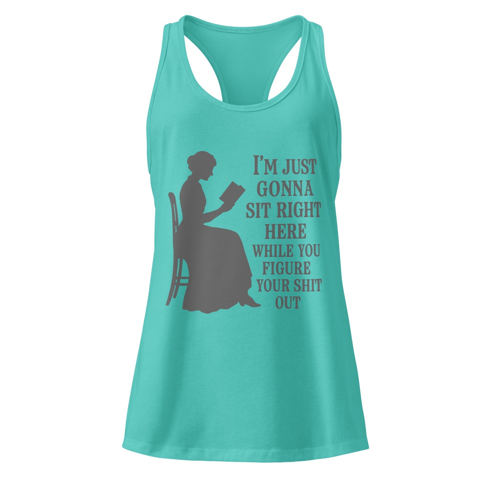 Sit Right Here Graphic Racerback Tank