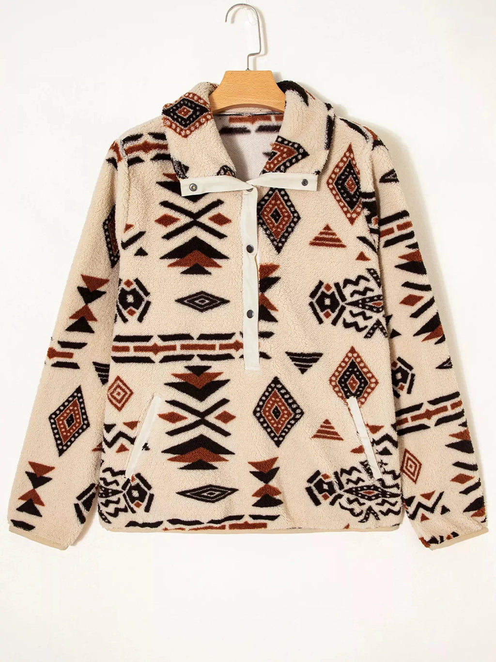 Tasia Western Aztec Half Zip Plush Sweatshirt