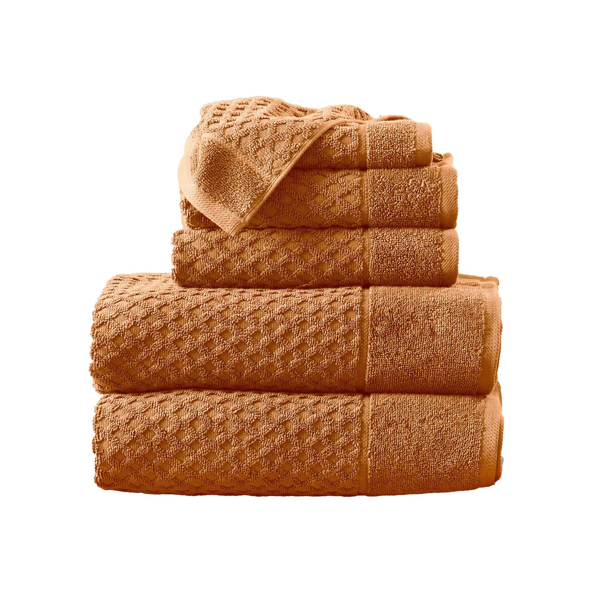 Cotton Diamond Waffle Weave Bath Towel Set - Grayson Collection - Rustic Avenue