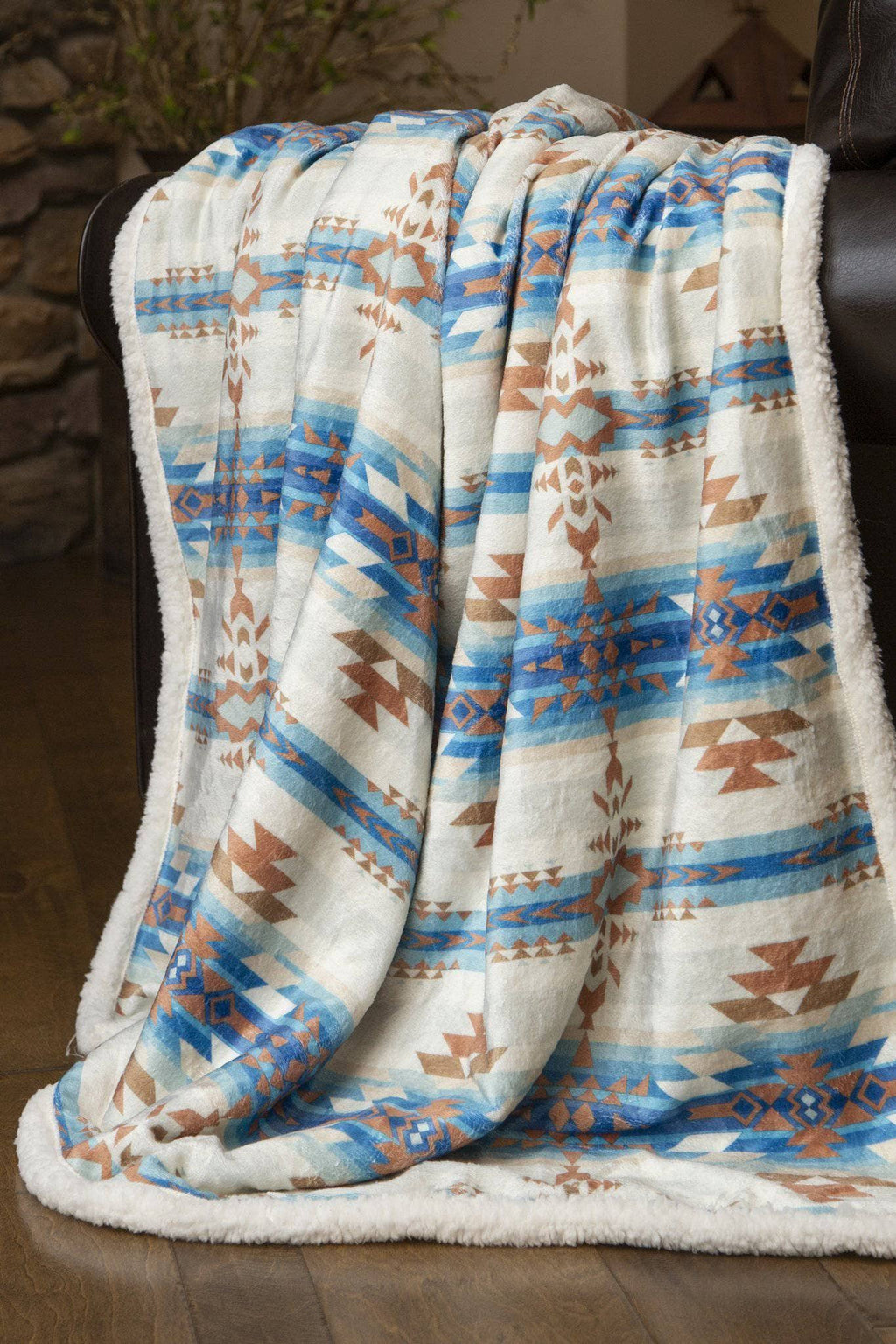 The Blues Southwestern Plush Throw - Rustic Avenue