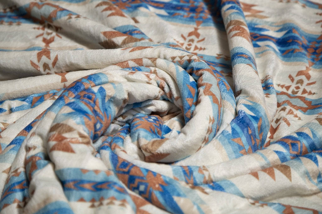 The Blues Southwestern Plush Throw - Rustic Avenue