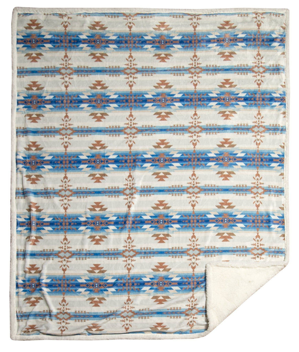 The Blues Southwestern Plush Throw - Rustic Avenue