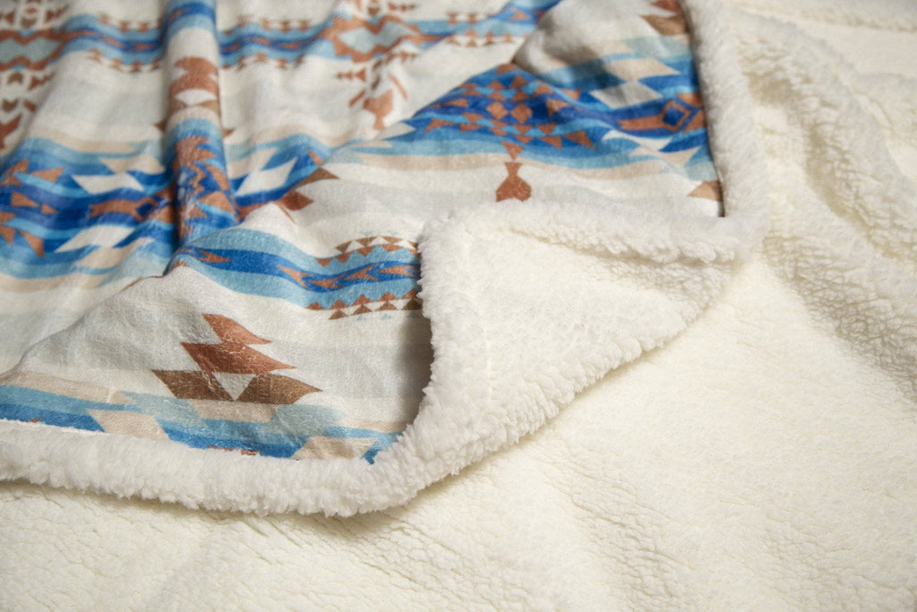 The Blues Southwestern Plush Throw - Rustic Avenue